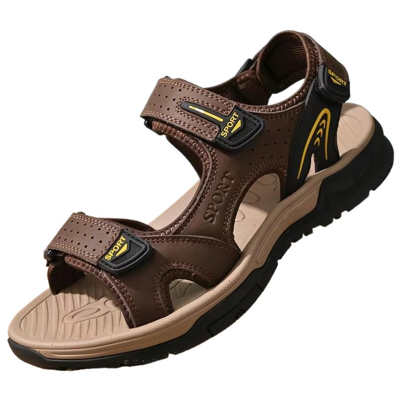 Sports Equipment Brands - Men's Genuine Leather Sandals Brand Men