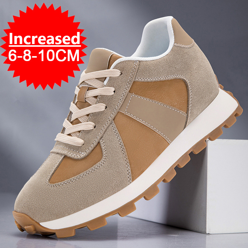 Sports Equipment Brands - Luxury Brand Fashion Leather Elevator Sneakers