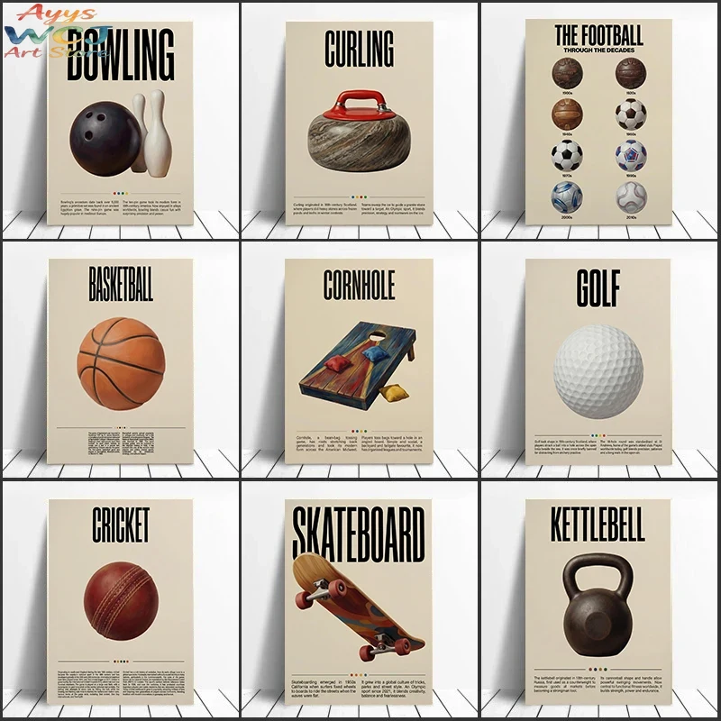 Sports Equipment Basketball - Vintage Retro Educational Sports Equipment Canvas