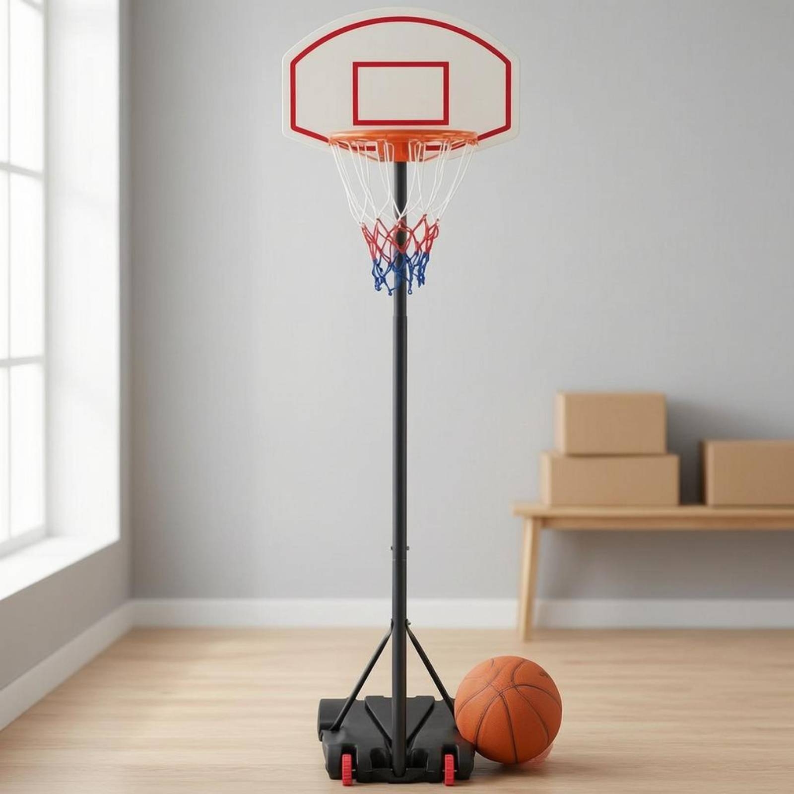 Sports Equipment Basketball - Height Adjustable Hoop Indoor Outdoor Use