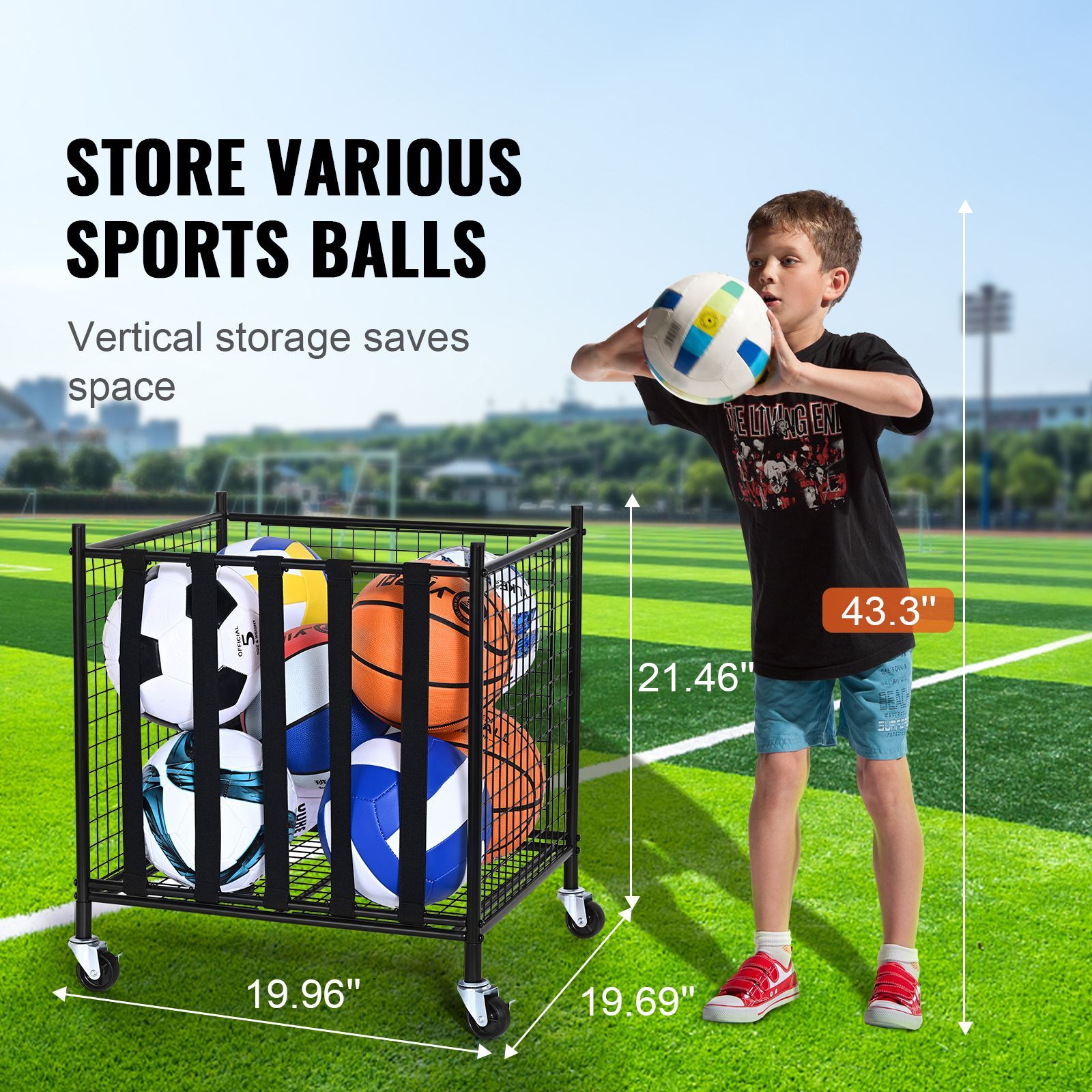 Rolling Sports Ball Storage Ca - Sports Equipment Basketball review and price