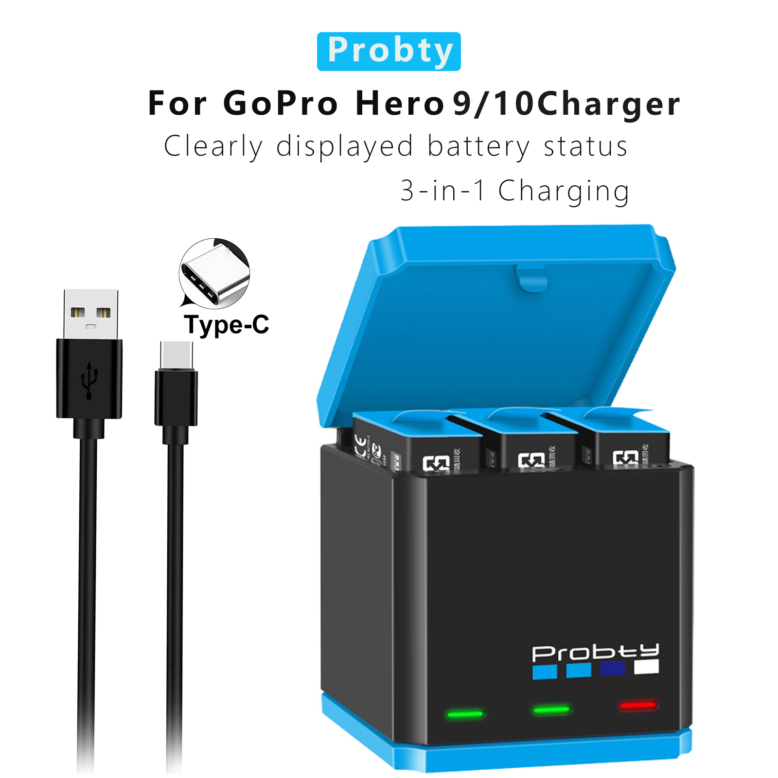 For GoPro 12 11 10 Charger, Fa - Sports Equipment Cabinet review and price