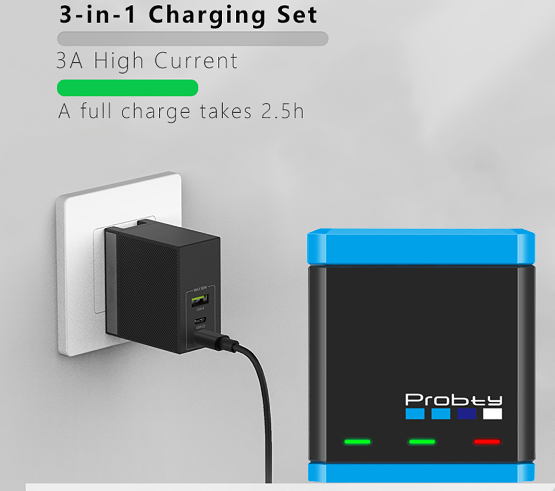 For GoPro 12 11 10 Charger, Fa - Sports Equipment Cabinet review and price