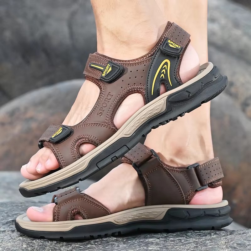 Men's Genuine Leather Sandals  - Sports Equipment Brands review and price